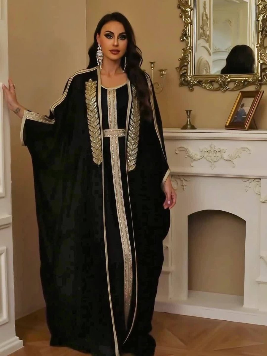 Caftan deux pièces en maille à col rond-La Belle Lignée