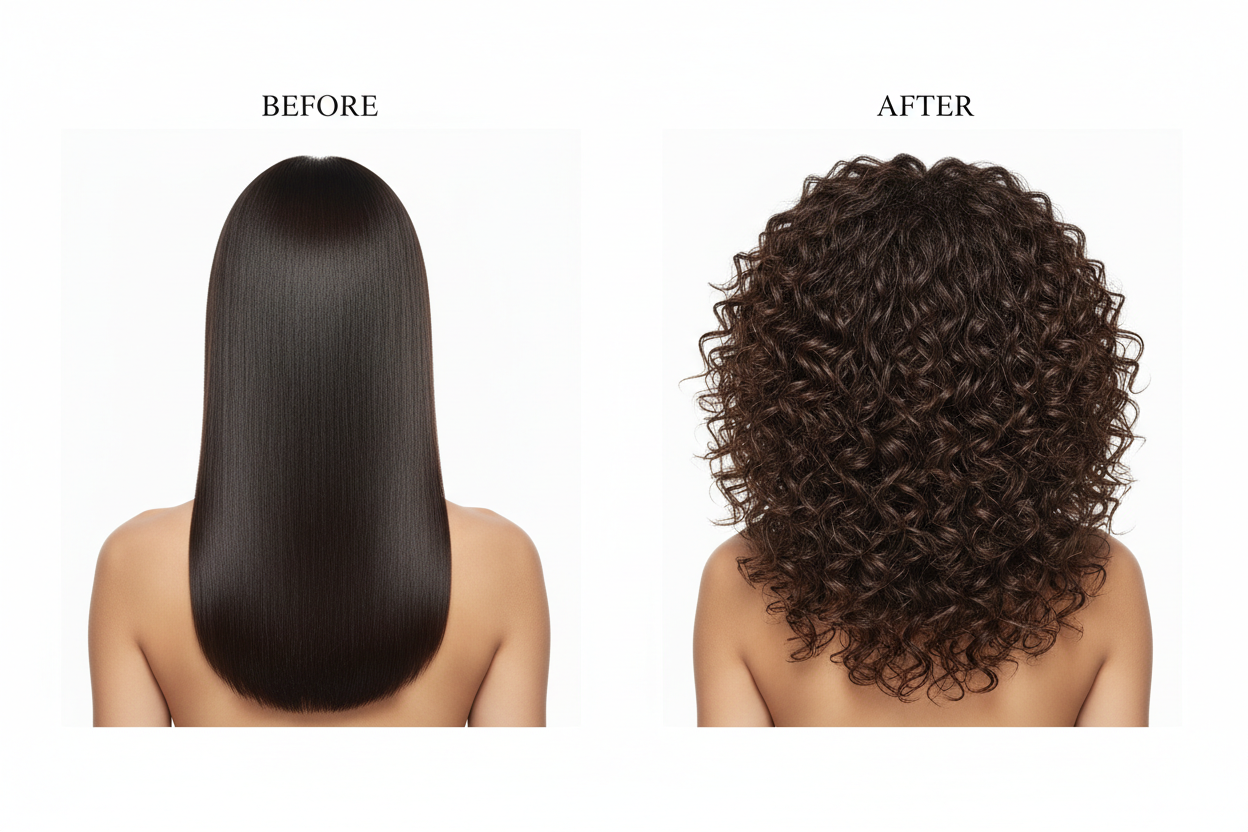 Je veux cette image et une image a droite cheveux bouclé côte a côte 