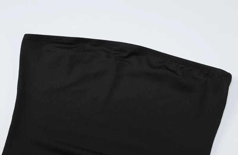 Robe longue moulante noire bustier, idéale pour les soirées et les clubs. - LA BELLE LIGNEE