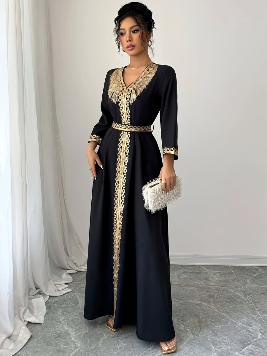 Caftan à manches mi longues élégant et confortable - LA BELLE LIGNEE