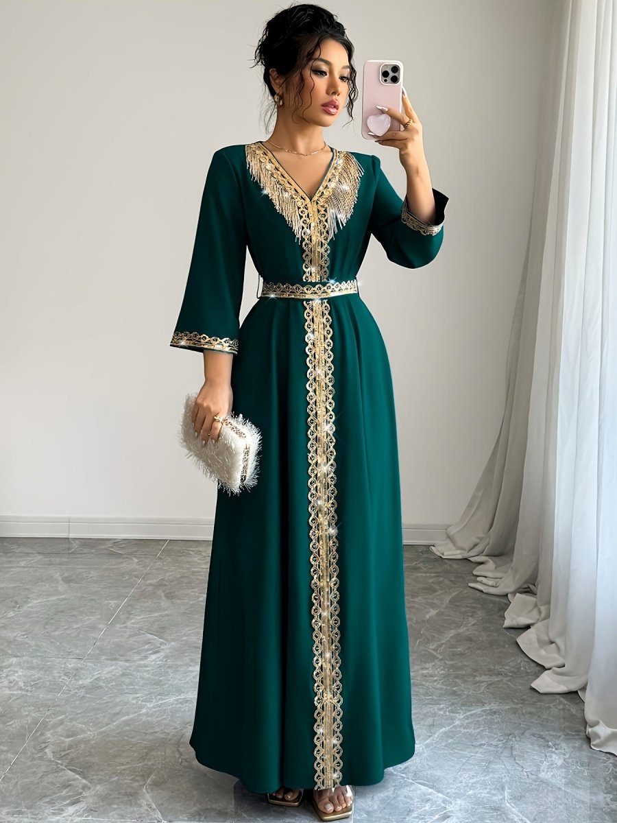 Caftan à manches mi longues élégant et confortable - LA BELLE LIGNEE