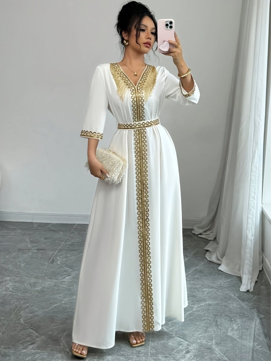 Caftan à manches mi longues élégant et confortable - LA BELLE LIGNEE