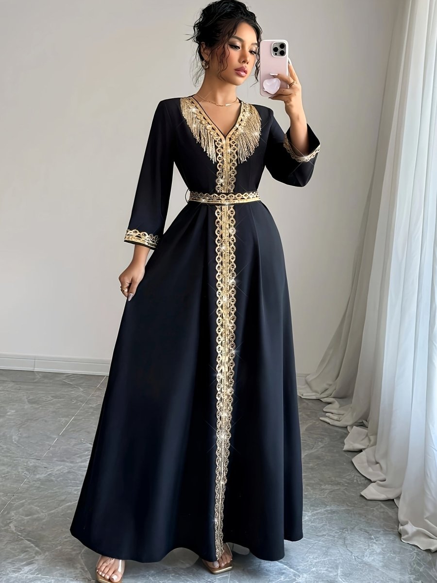 Caftan à manches mi longues élégant et confortable - LA BELLE LIGNEE