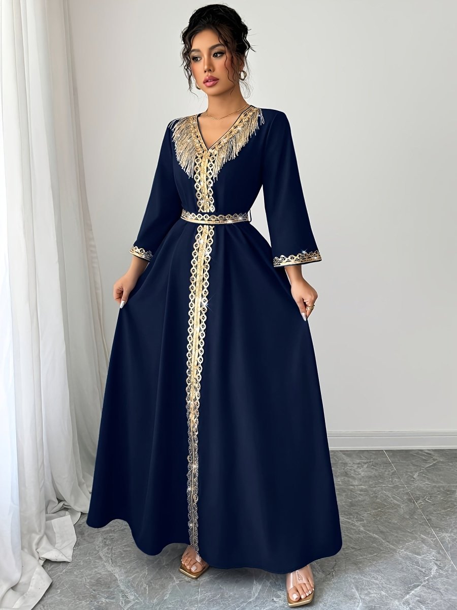 Caftan à manches mi longues élégant et confortable - LA BELLE LIGNEE