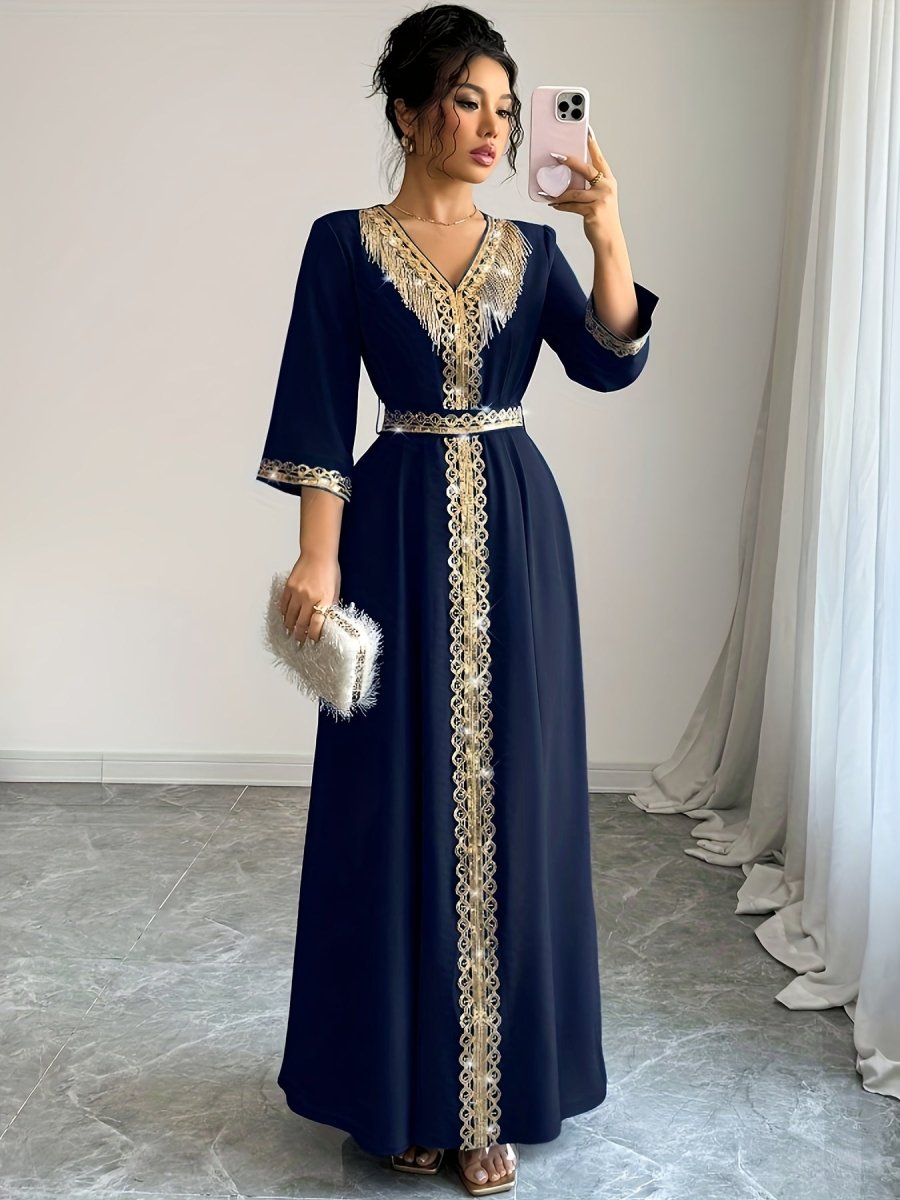 Caftan à manches mi longues élégant et confortable - LA BELLE LIGNEE