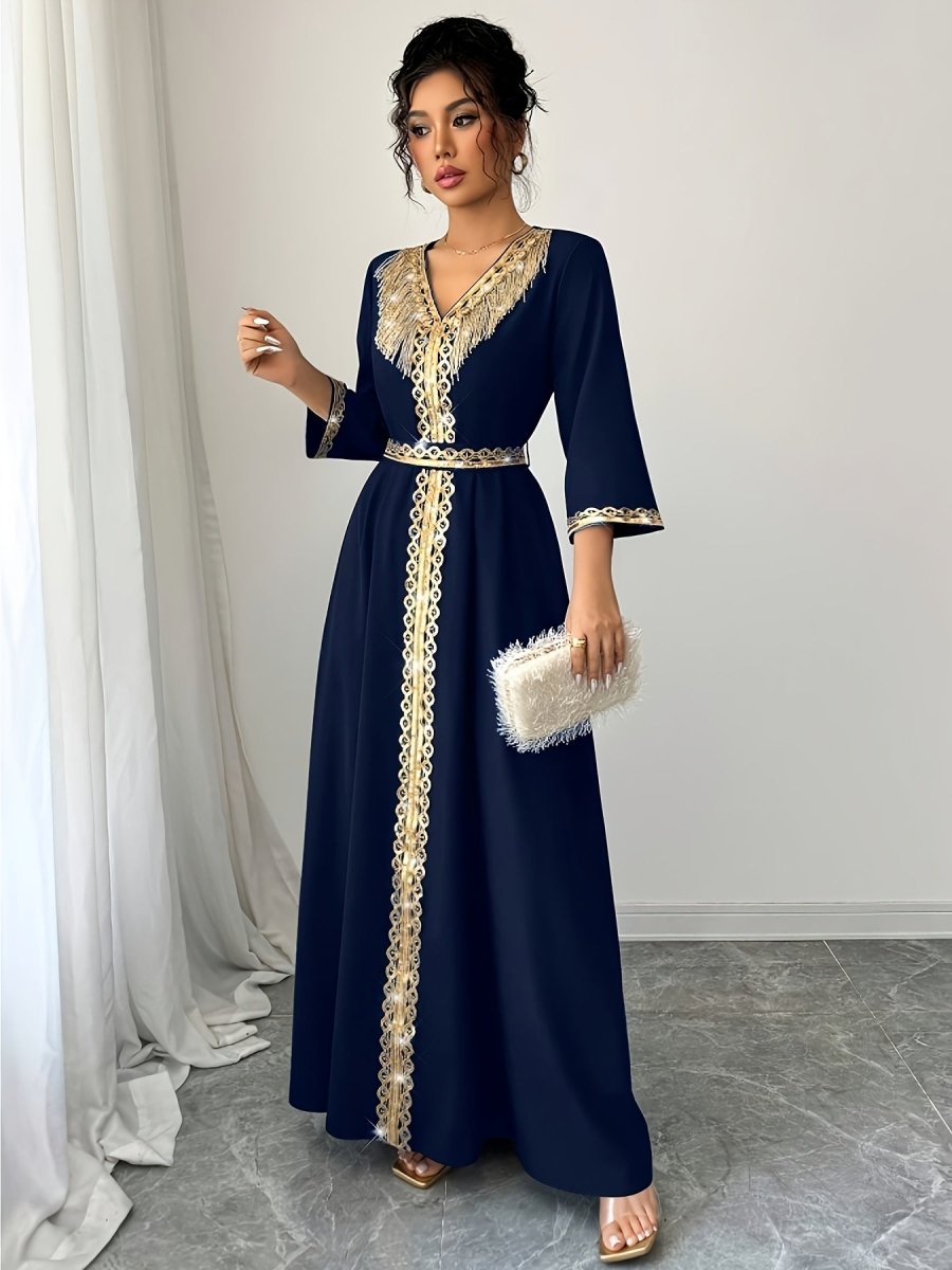 Caftan à manches mi longues élégant et confortable - LA BELLE LIGNEE