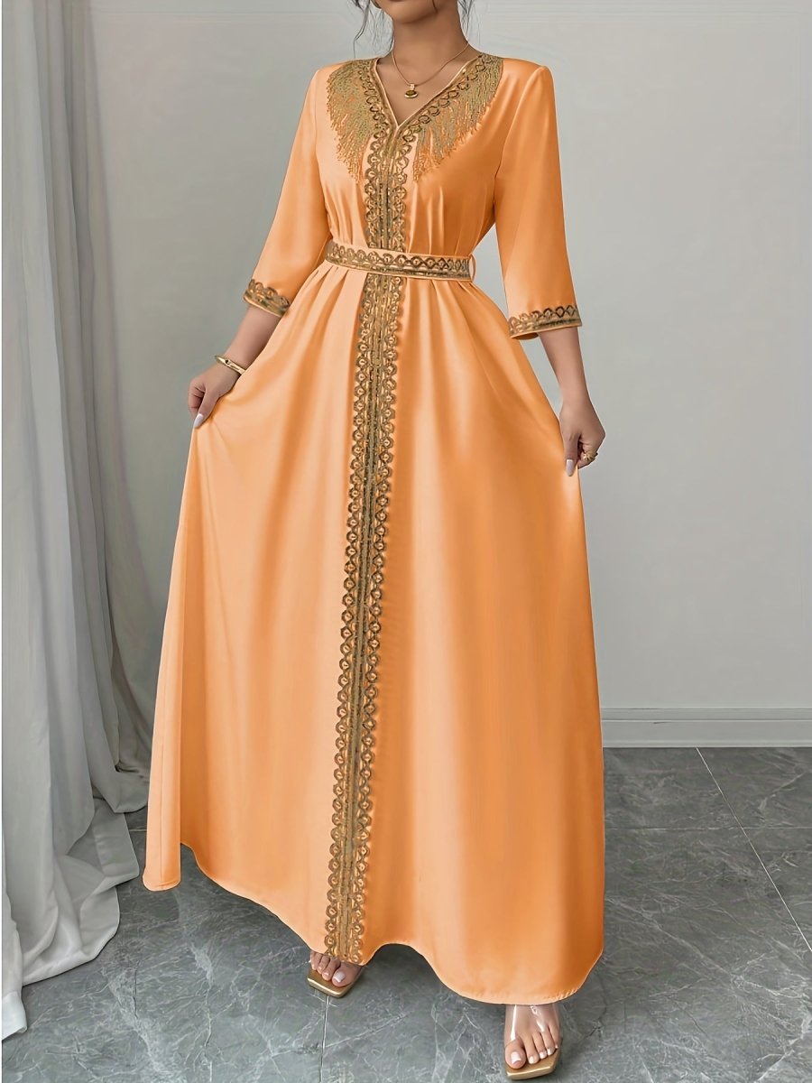 Caftan à manches mi longues élégant et confortable - LA BELLE LIGNEE