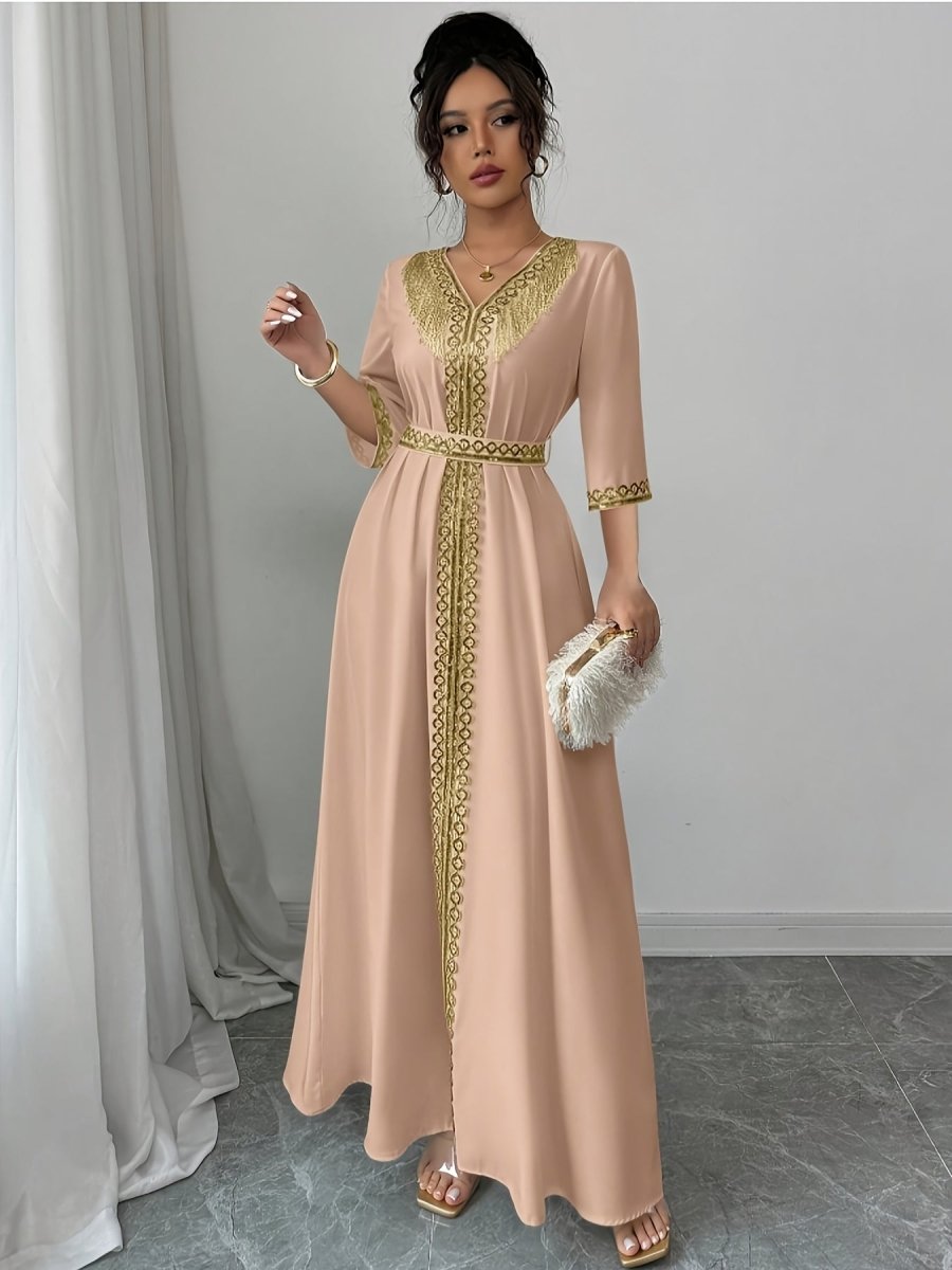 Caftan à manches mi longues élégant et confortable - LA BELLE LIGNEE