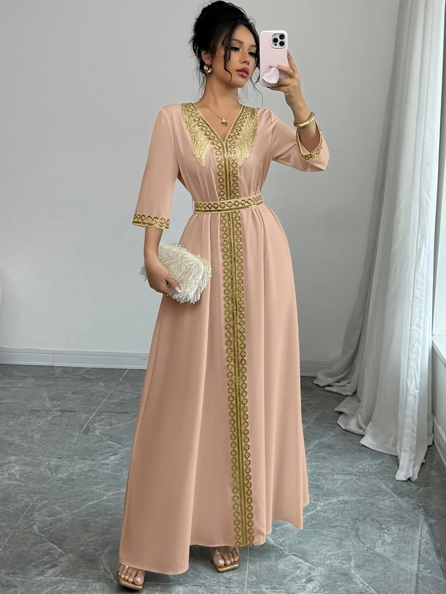 Caftan à manches mi longues élégant et confortable - LA BELLE LIGNEE