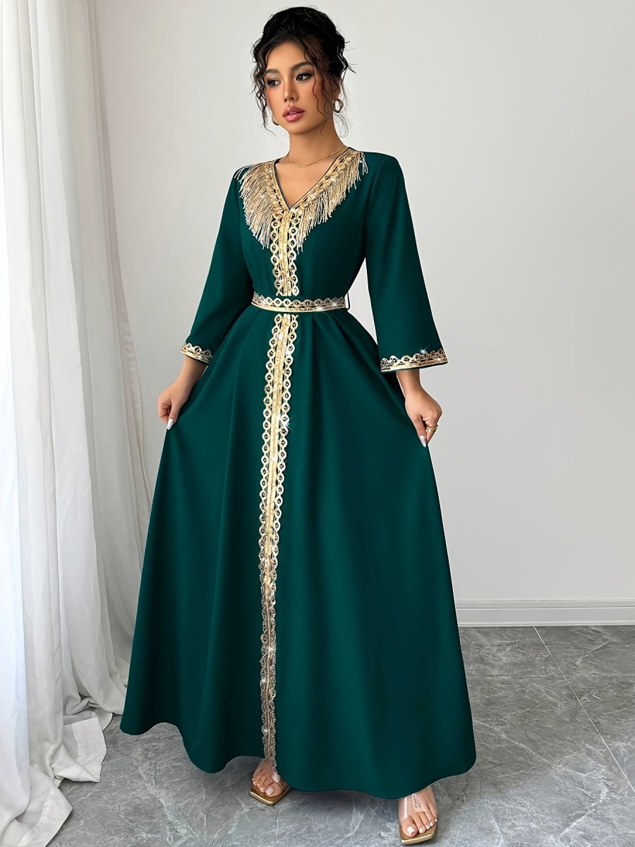 Caftan à manches mi longues élégant et confortable - LA BELLE LIGNEE