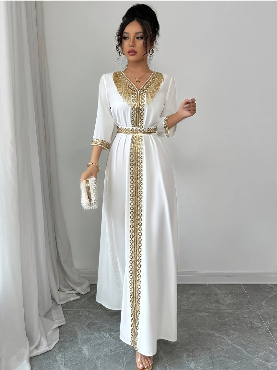 Caftan à manches mi longues élégant et confortable - LA BELLE LIGNEE