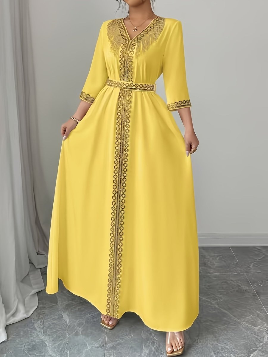 Caftan à manches mi longues élégant et confortable - LA BELLE LIGNEE