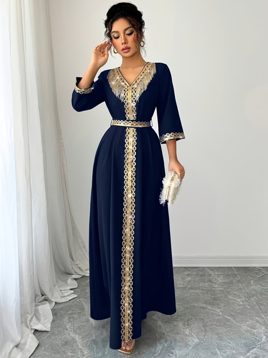 Caftan à manches mi longues élégant et confortable - LA BELLE LIGNEE