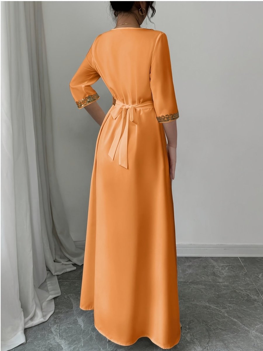 Caftan à manches mi longues élégant et confortable - LA BELLE LIGNEE