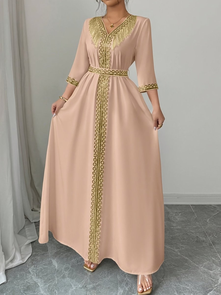 Caftan à manches mi longues élégant et confortable - LA BELLE LIGNEE