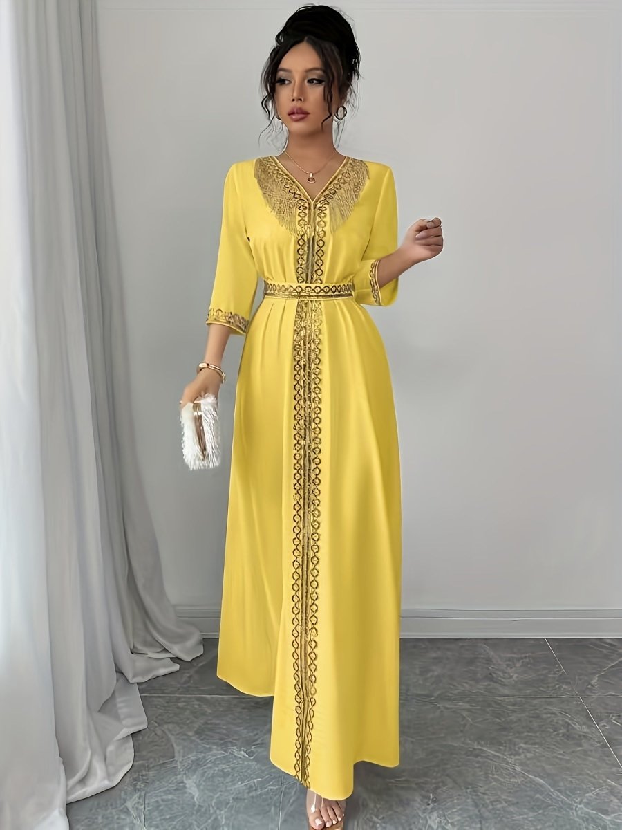 Caftan à manches mi longues élégant et confortable - LA BELLE LIGNEE