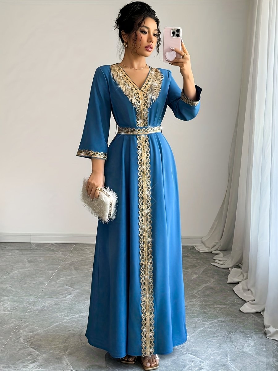 Caftan à manches mi longues élégant et confortable - LA BELLE LIGNEE