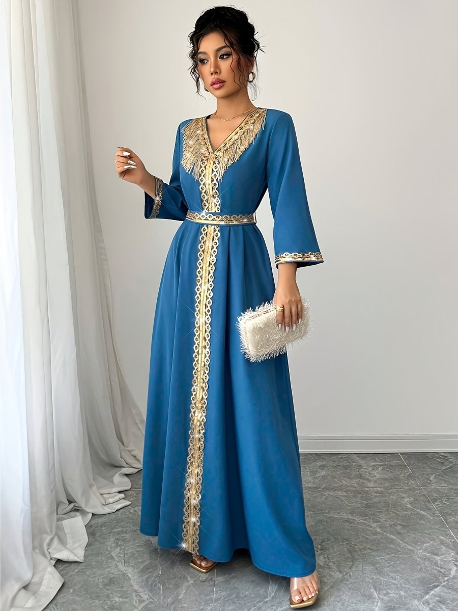 Caftan à manches mi longues élégant et confortable - LA BELLE LIGNEE