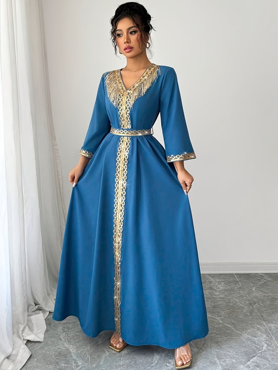 Caftan à manches mi longues élégant et confortable - LA BELLE LIGNEE