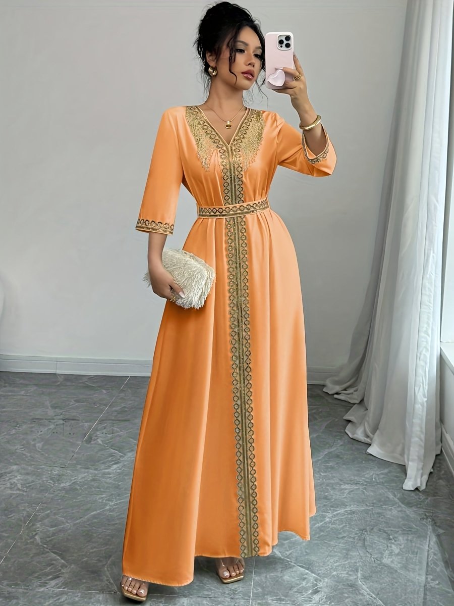 Caftan à manches mi longues élégant et confortable - LA BELLE LIGNEE