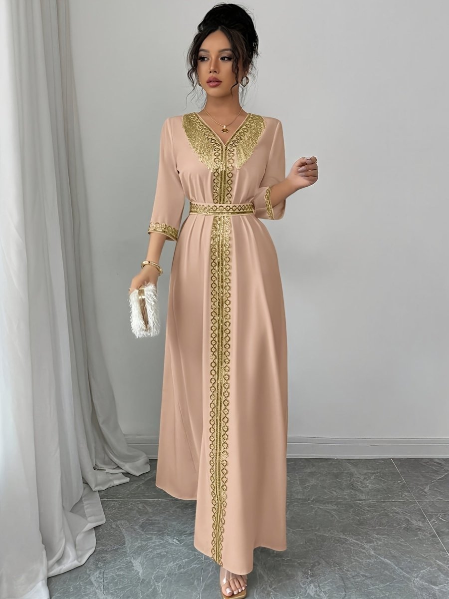 Caftan à manches mi longues élégant et confortable - LA BELLE LIGNEE