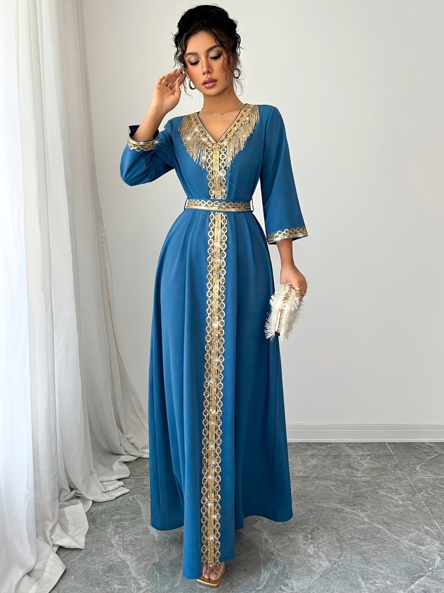 Caftan à manches mi longues élégant et confortable - LA BELLE LIGNEE