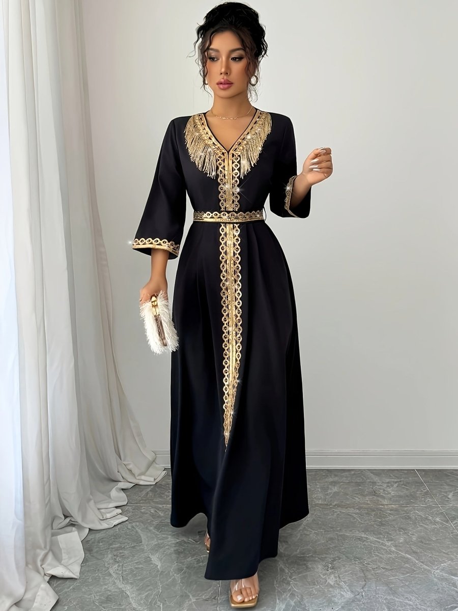 Caftan à manches mi longues élégant et confortable - LA BELLE LIGNEE