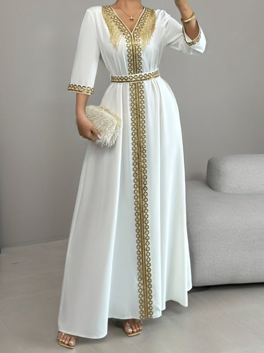 Caftan à manches mi longues élégant et confortable - LA BELLE LIGNEE