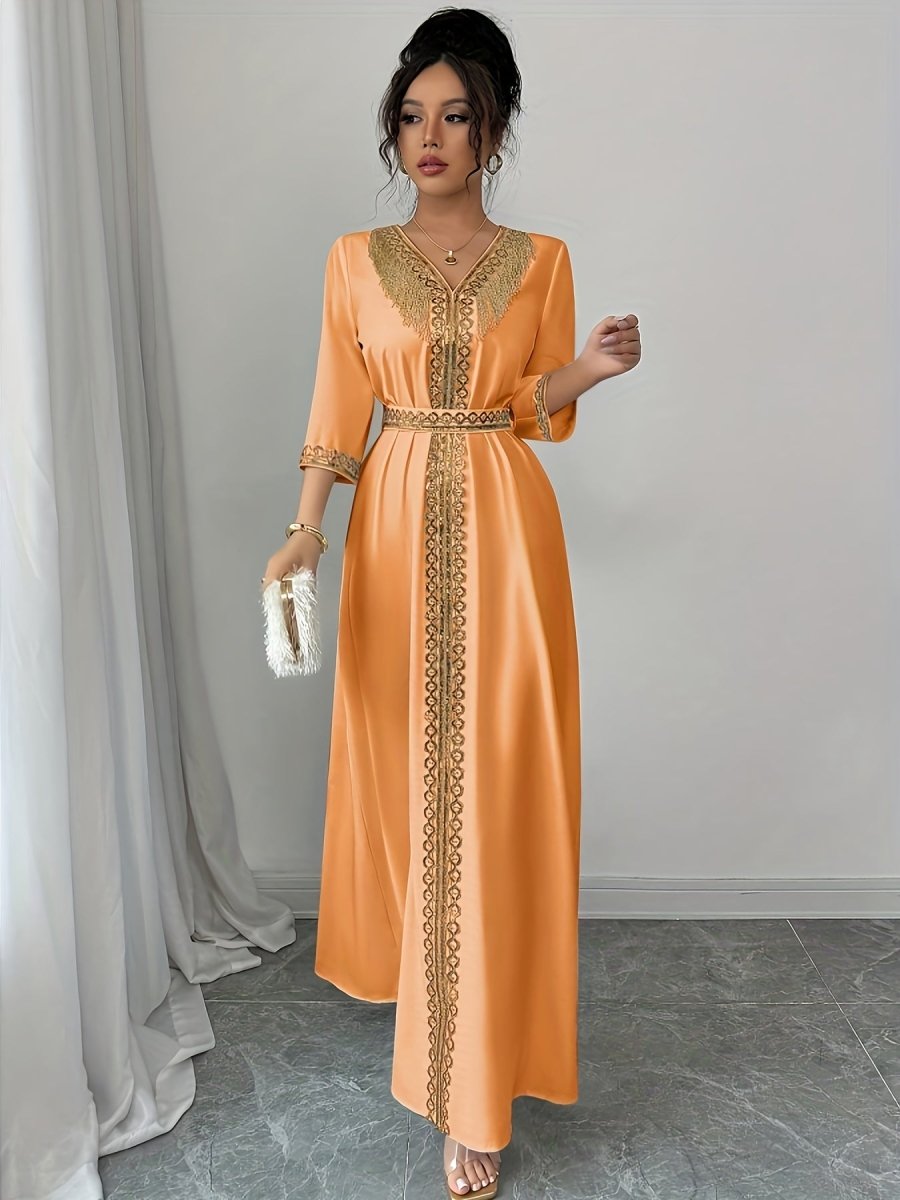 Caftan à manches mi longues élégant et confortable - LA BELLE LIGNEE