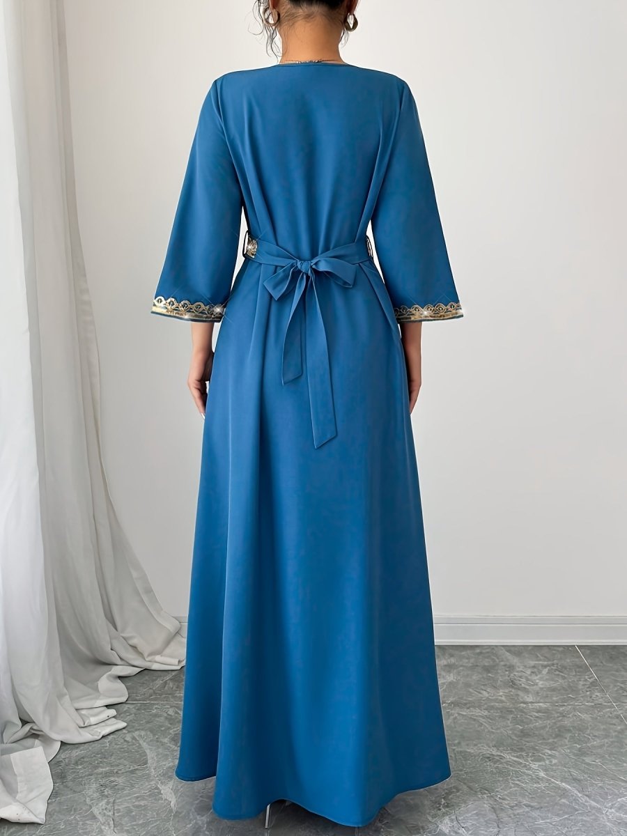 Caftan à manches mi longues élégant et confortable - LA BELLE LIGNEE